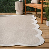 Raj Classic Cottage Two-tone Scalloped Indoor/Outdoor Area Rug