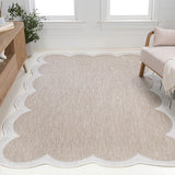 Raj Classic Cottage Two-tone Scalloped Indoor/Outdoor Area Rug