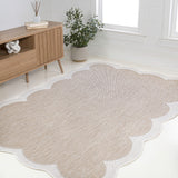 Raj Classic Cottage Two-tone Scalloped Indoor/Outdoor Area Rug