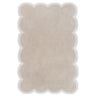 Raj Classic Cottage Two-tone Scalloped Indoor/Outdoor Area Rug