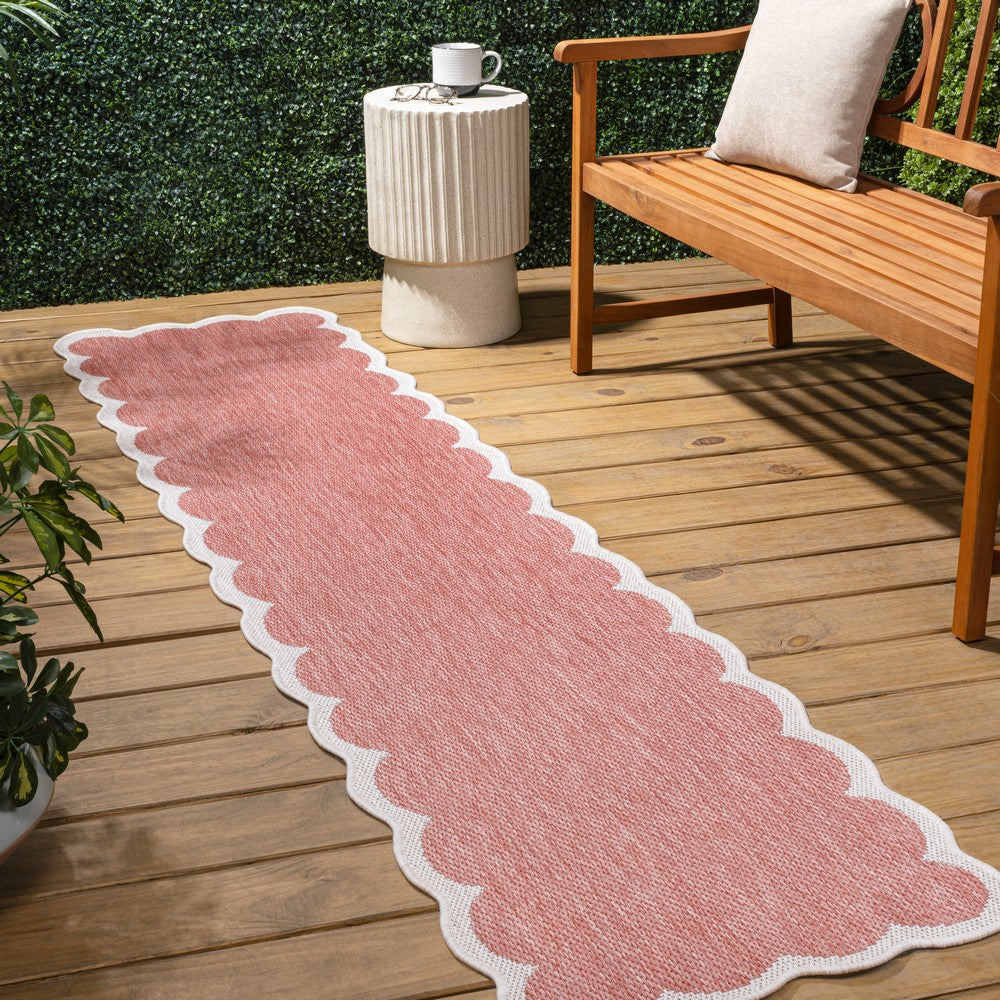 Raj Classic Cottage Two-tone Scalloped Indoor/Outdoor Area Rug