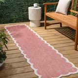 Raj Classic Cottage Two-tone Scalloped Indoor/Outdoor Area Rug