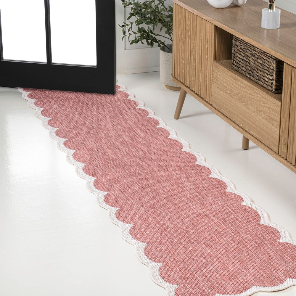 Raj Classic Cottage Two-tone Scalloped Indoor/Outdoor Area Rug