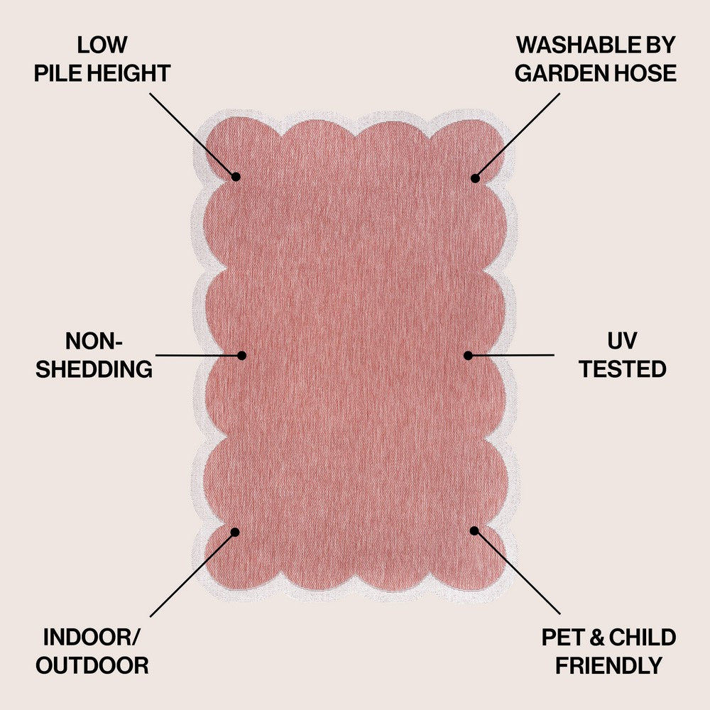 Raj Classic Cottage Two-tone Scalloped Indoor/Outdoor Area Rug