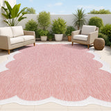 Raj Classic Cottage Two-tone Scalloped Indoor/Outdoor Area Rug