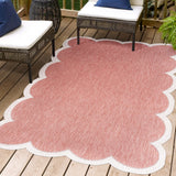 Raj Classic Cottage Two-tone Scalloped Indoor/Outdoor Area Rug
