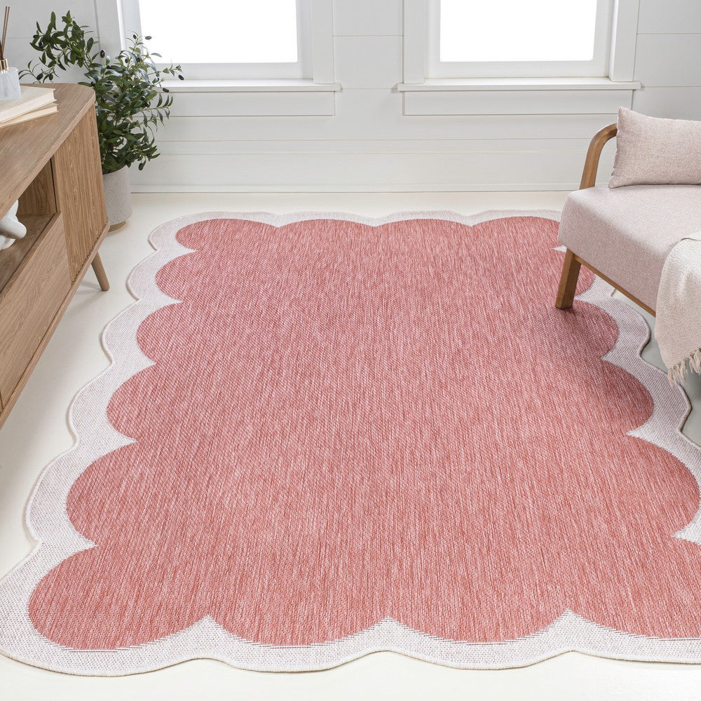 Raj Classic Cottage Two-tone Scalloped Indoor/Outdoor Area Rug