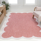Raj Classic Cottage Two-tone Scalloped Indoor/Outdoor Area Rug