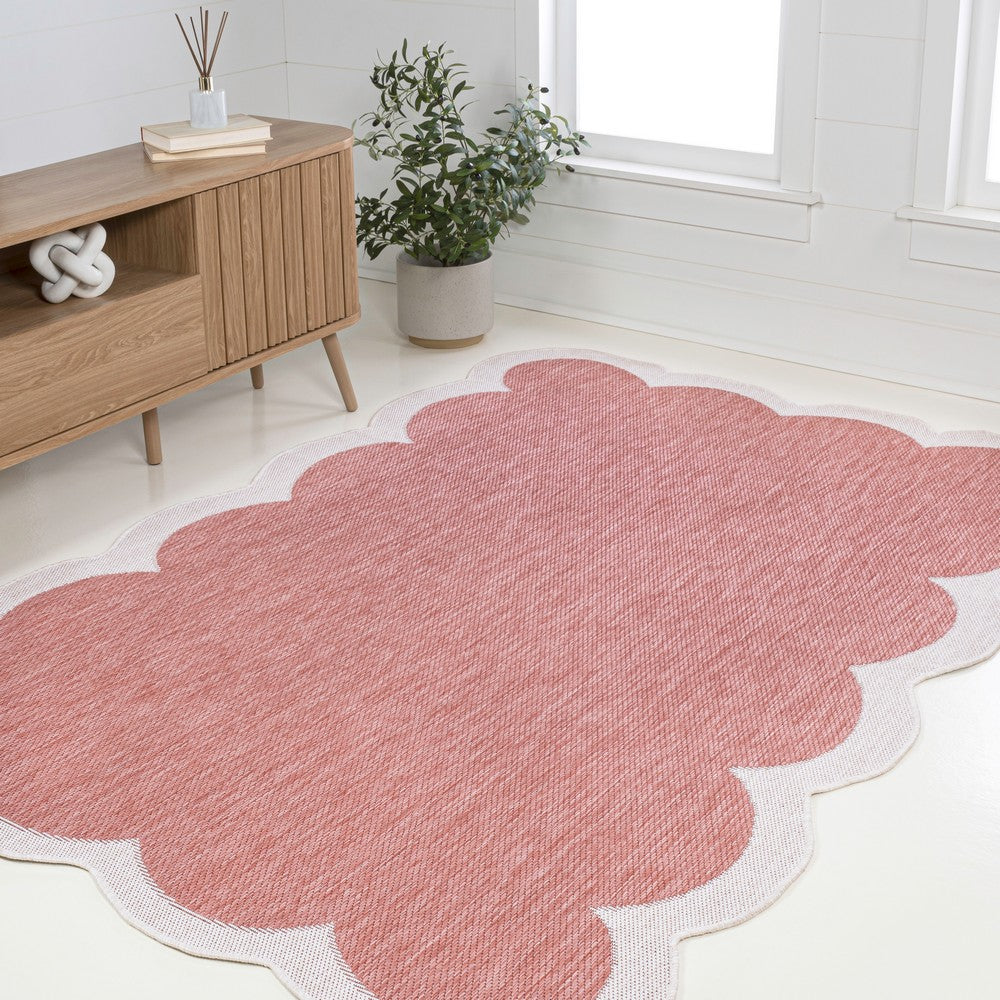 Raj Classic Cottage Two-tone Scalloped Indoor/Outdoor Area Rug