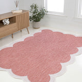 Raj Classic Cottage Two-tone Scalloped Indoor/Outdoor Area Rug