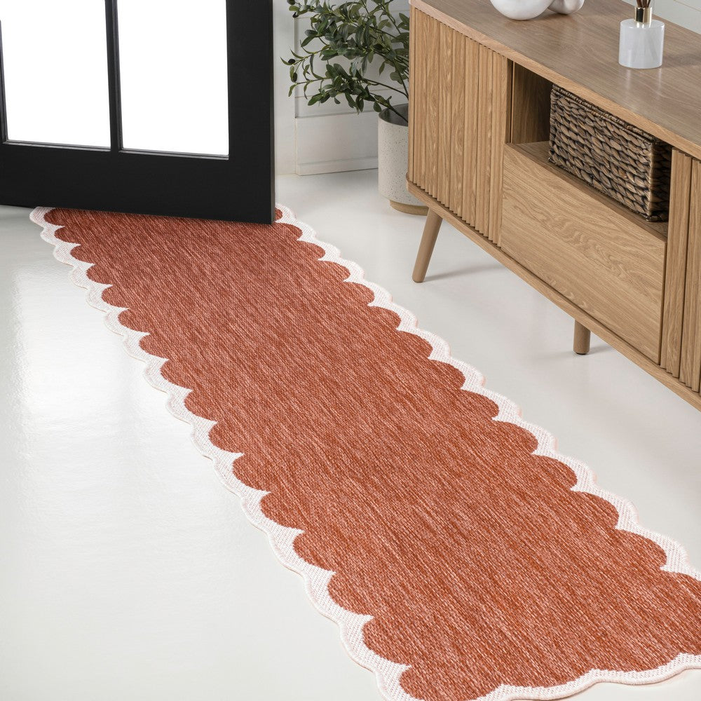 Raj Classic Cottage Two-tone Scalloped Indoor/Outdoor Area Rug