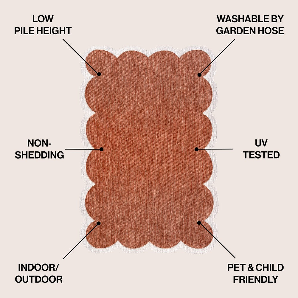 Raj Classic Cottage Two-tone Scalloped Indoor/Outdoor Area Rug