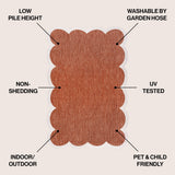 Raj Classic Cottage Two-tone Scalloped Indoor/Outdoor Area Rug