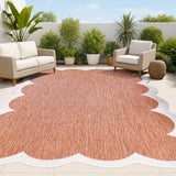 Raj Classic Cottage Two-tone Scalloped Indoor/Outdoor Area Rug