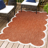 Raj Classic Cottage Two-tone Scalloped Indoor/Outdoor Area Rug