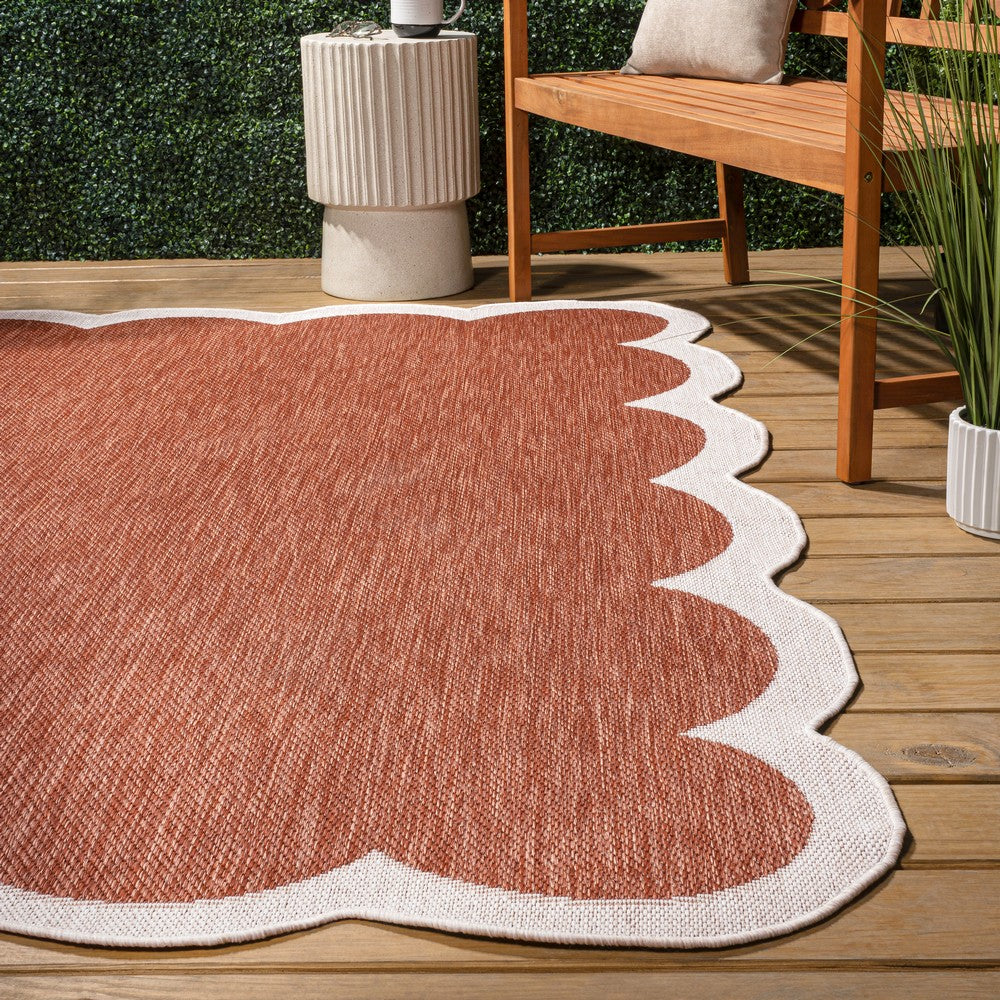 Raj Classic Cottage Two-tone Scalloped Indoor/Outdoor Area Rug