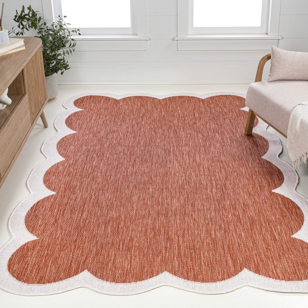Raj Classic Cottage Two-tone Scalloped Indoor/Outdoor Area Rug