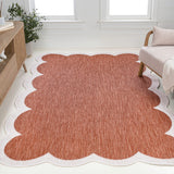 Raj Classic Cottage Two-tone Scalloped Indoor/Outdoor Area Rug