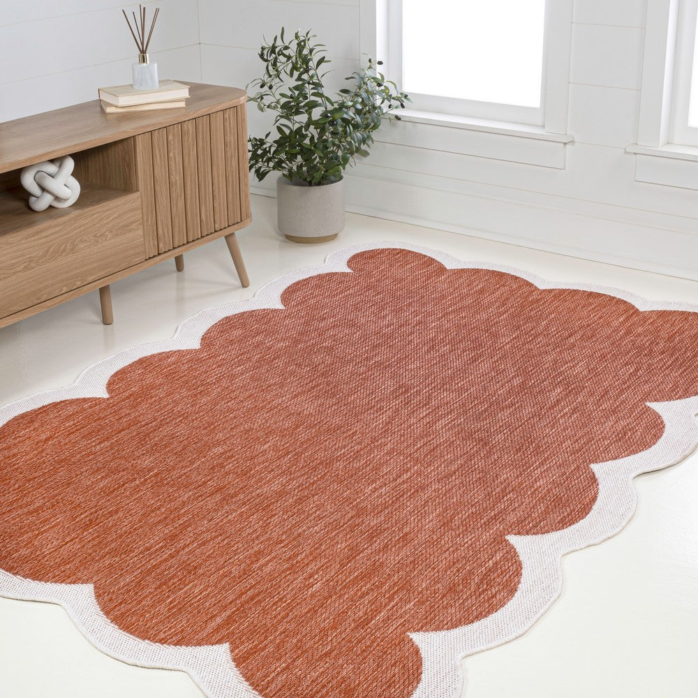 Raj Classic Cottage Two-tone Scalloped Indoor/Outdoor Area Rug