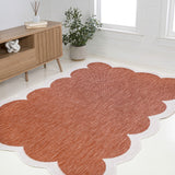 Raj Classic Cottage Two-tone Scalloped Indoor/Outdoor Area Rug