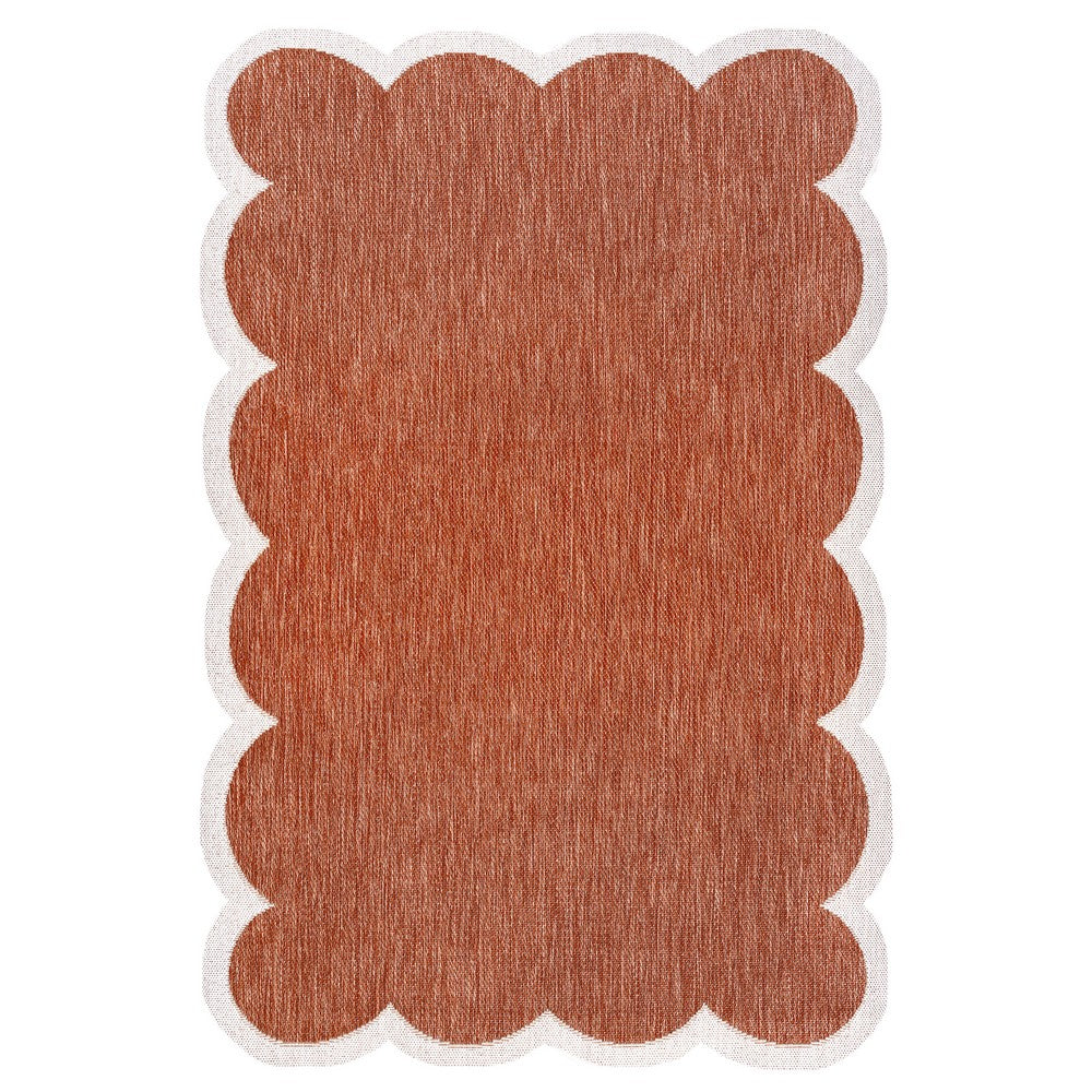Raj Classic Cottage Two-tone Scalloped Indoor/Outdoor Area Rug