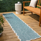 Raj Classic Cottage Two-tone Scalloped Indoor/Outdoor Area Rug