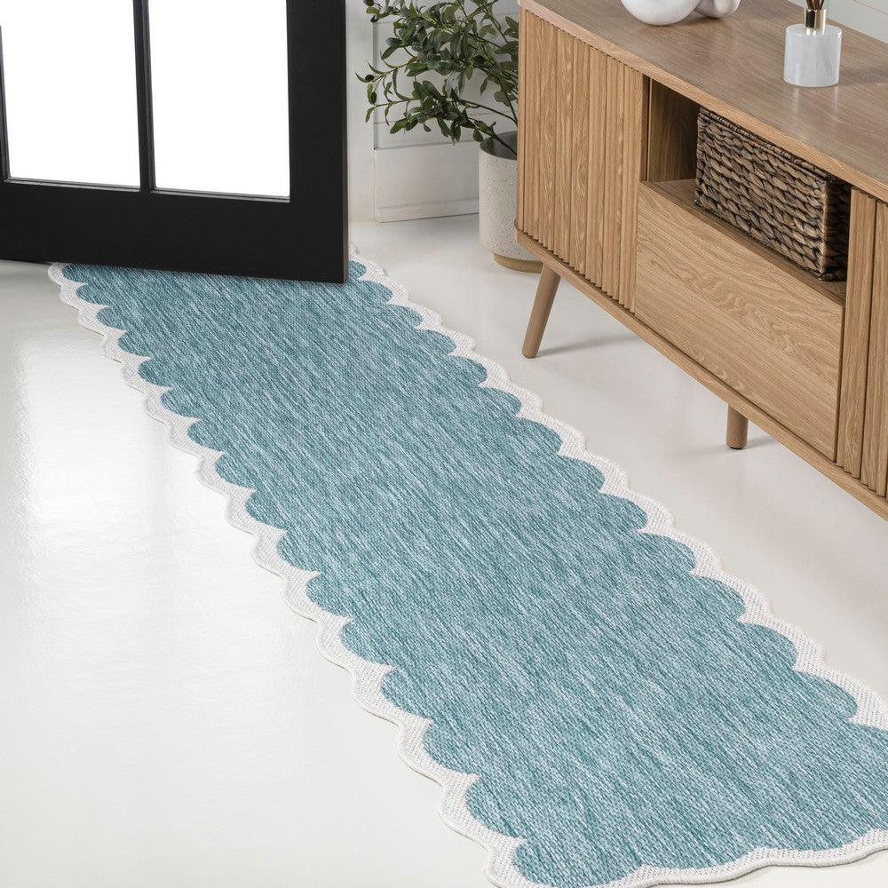 Raj Classic Cottage Two-tone Scalloped Indoor/Outdoor Area Rug