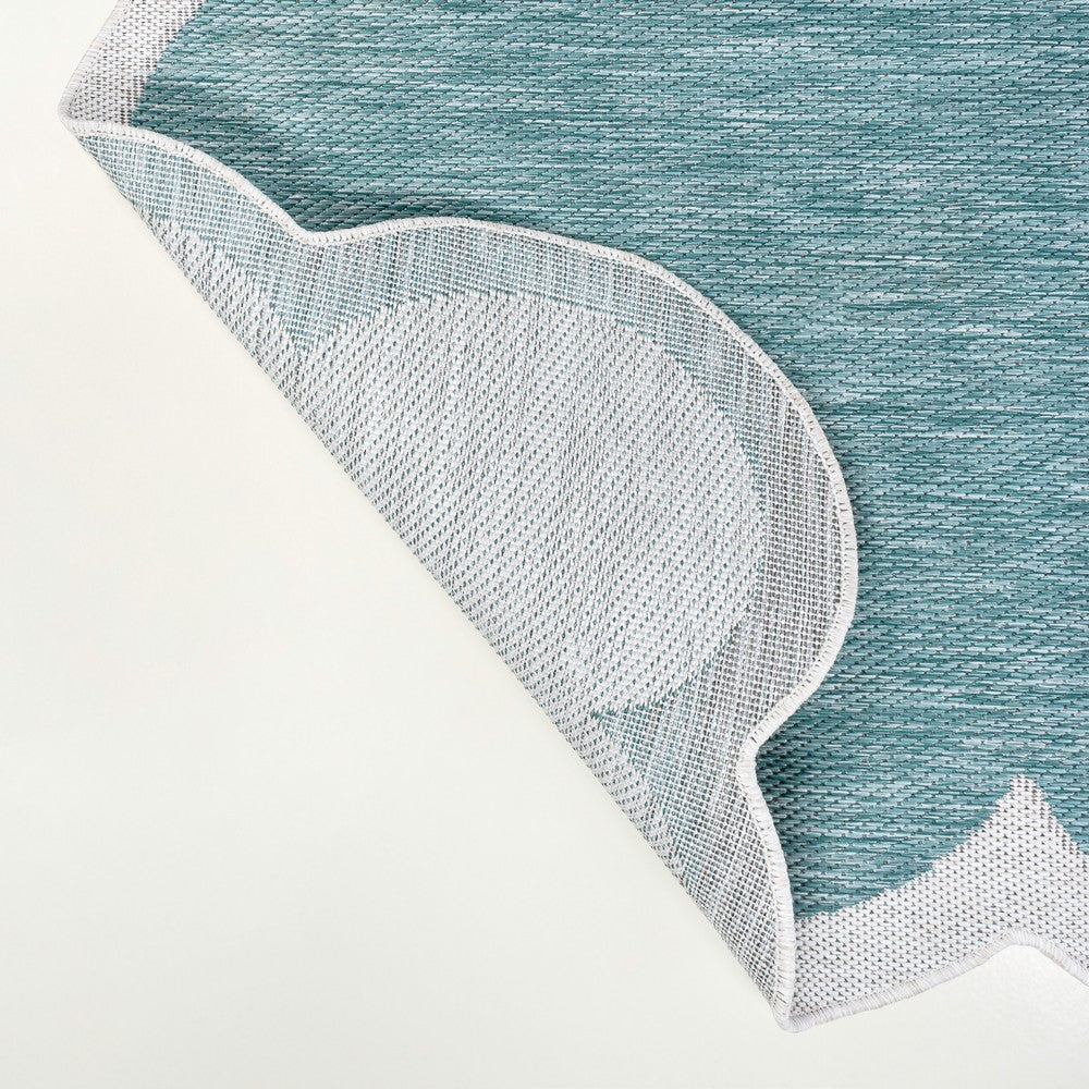 Raj Classic Cottage Two-tone Scalloped Indoor/Outdoor Area Rug