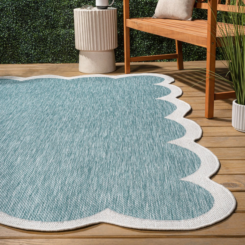 Raj Classic Cottage Two-tone Scalloped Indoor/Outdoor Area Rug