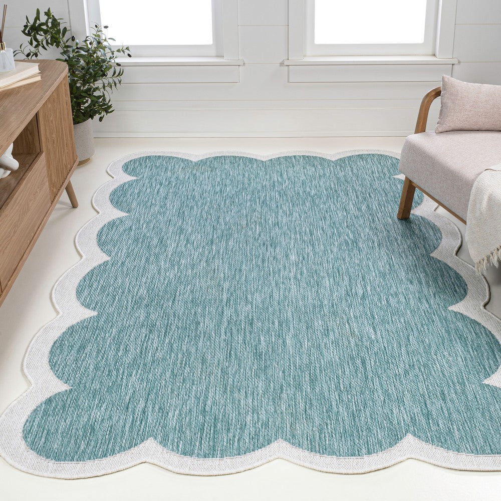 Raj Classic Cottage Two-tone Scalloped Indoor/Outdoor Area Rug