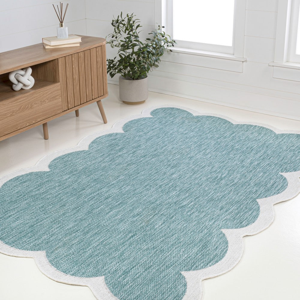 Raj Classic Cottage Two-tone Scalloped Indoor/Outdoor Area Rug