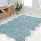 Raj Classic Cottage Two-tone Scalloped Indoor/Outdoor Area Rug