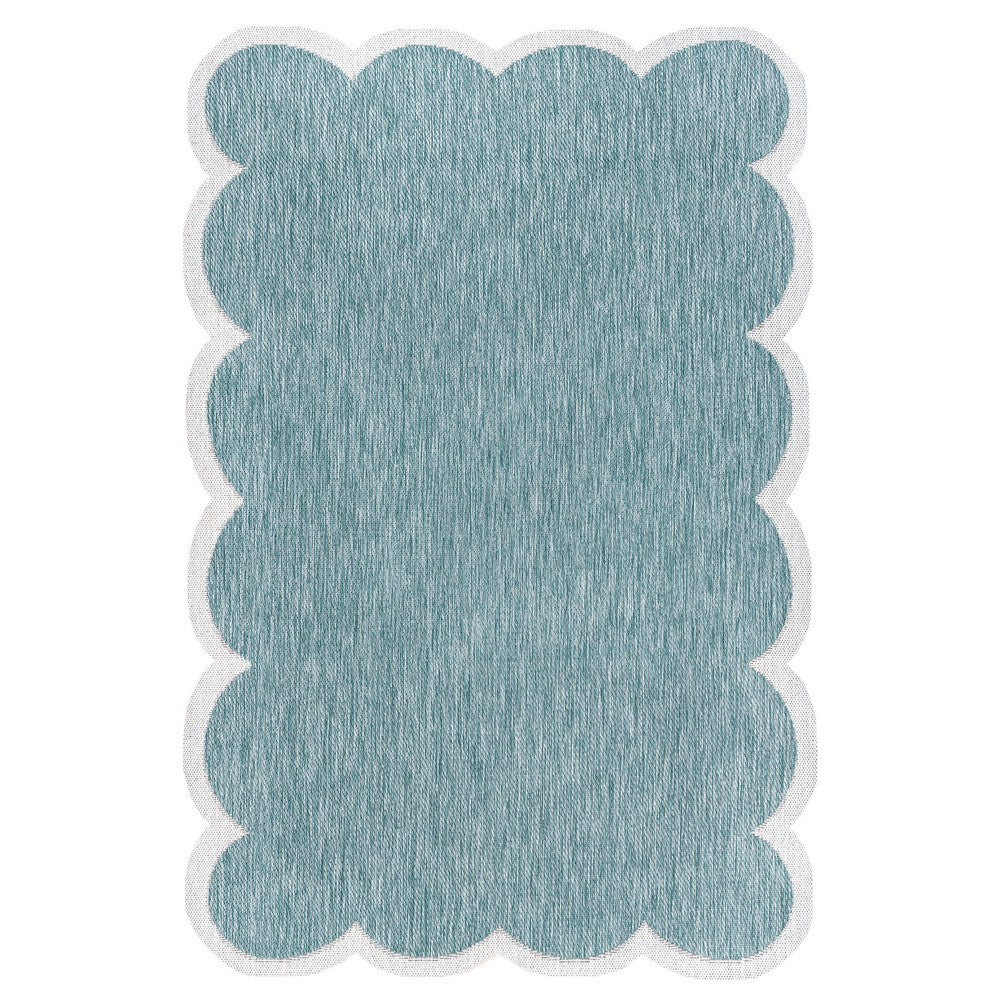 Raj Classic Cottage Two-tone Scalloped Indoor/Outdoor Area Rug