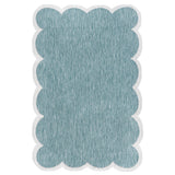 Raj Classic Cottage Two-tone Scalloped Indoor/Outdoor Area Rug