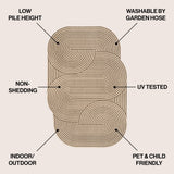 Fern Modern Geometric Arch Stripe Indoor/Outdoor Area Rug