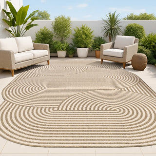 Fern Modern Geometric Arch Stripe Indoor/Outdoor Area Rug