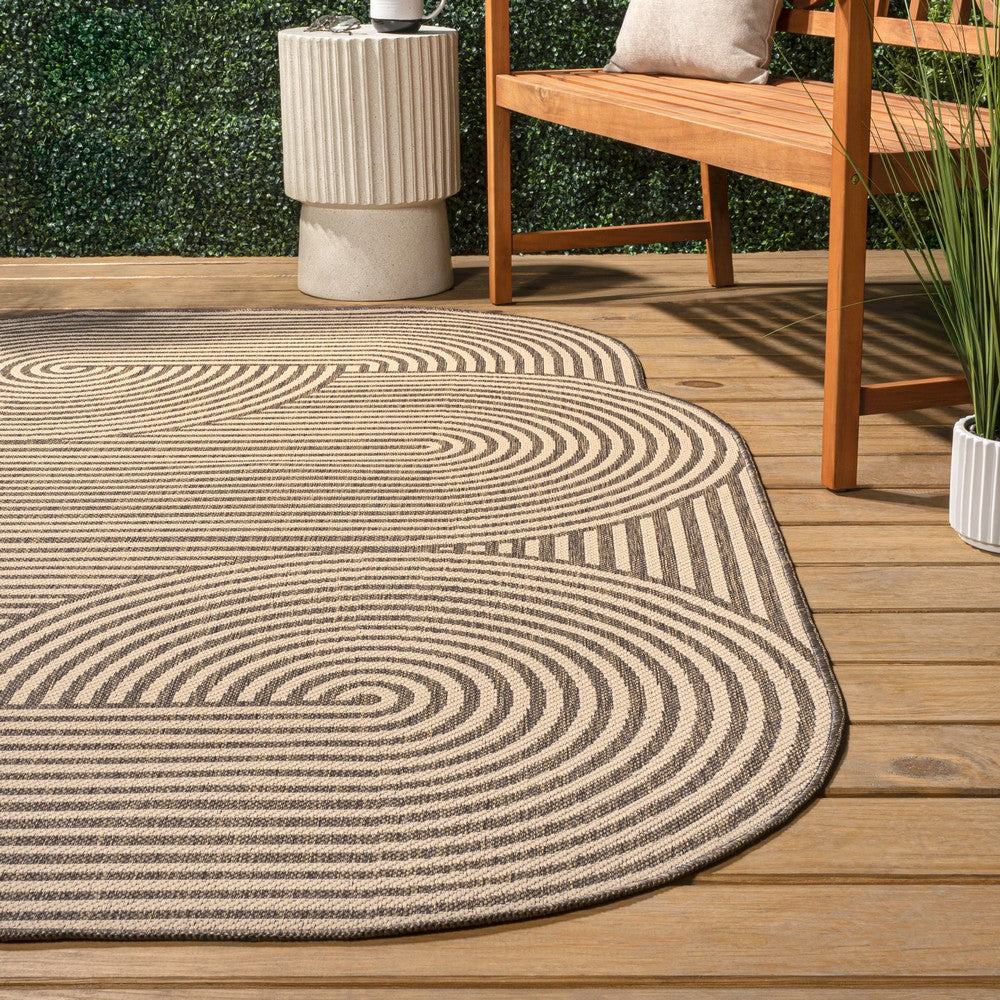 Fern Modern Geometric Arch Stripe Indoor/Outdoor Area Rug