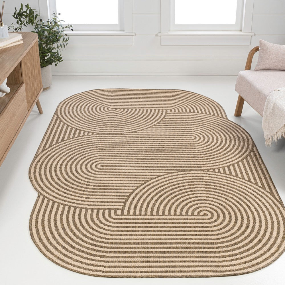 Fern Modern Geometric Arch Stripe Indoor/Outdoor Area Rug