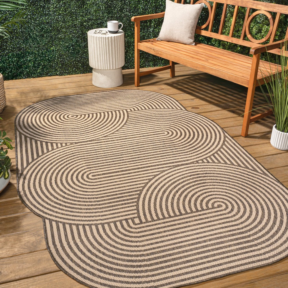 Fern Modern Geometric Arch Stripe Indoor/Outdoor Area Rug