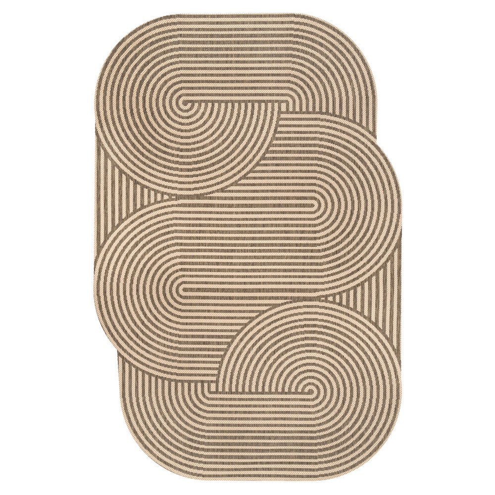 Fern Modern Geometric Arch Stripe Indoor/Outdoor Area Rug