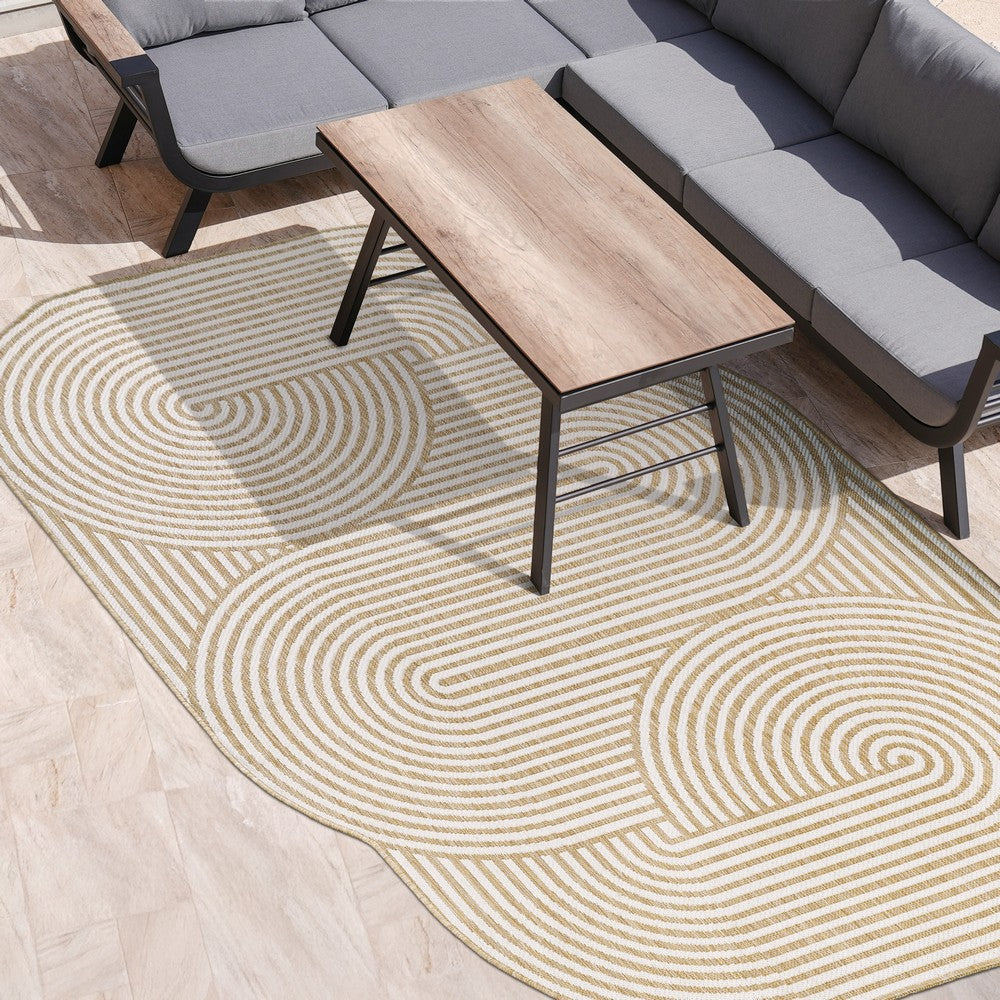 Fern Modern Geometric Arch Stripe Indoor/Outdoor Area Rug