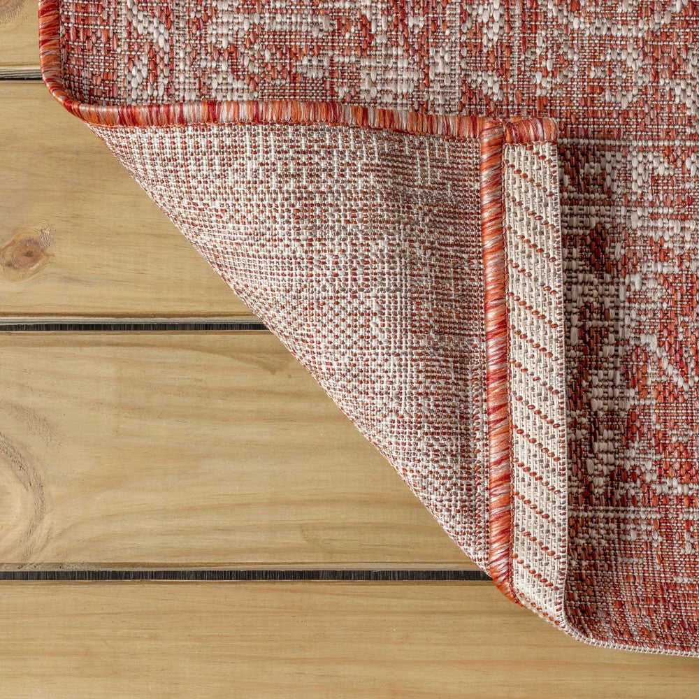 Hart Bohemian Textured Weave Floral Indoor/outdoor Square Rug
