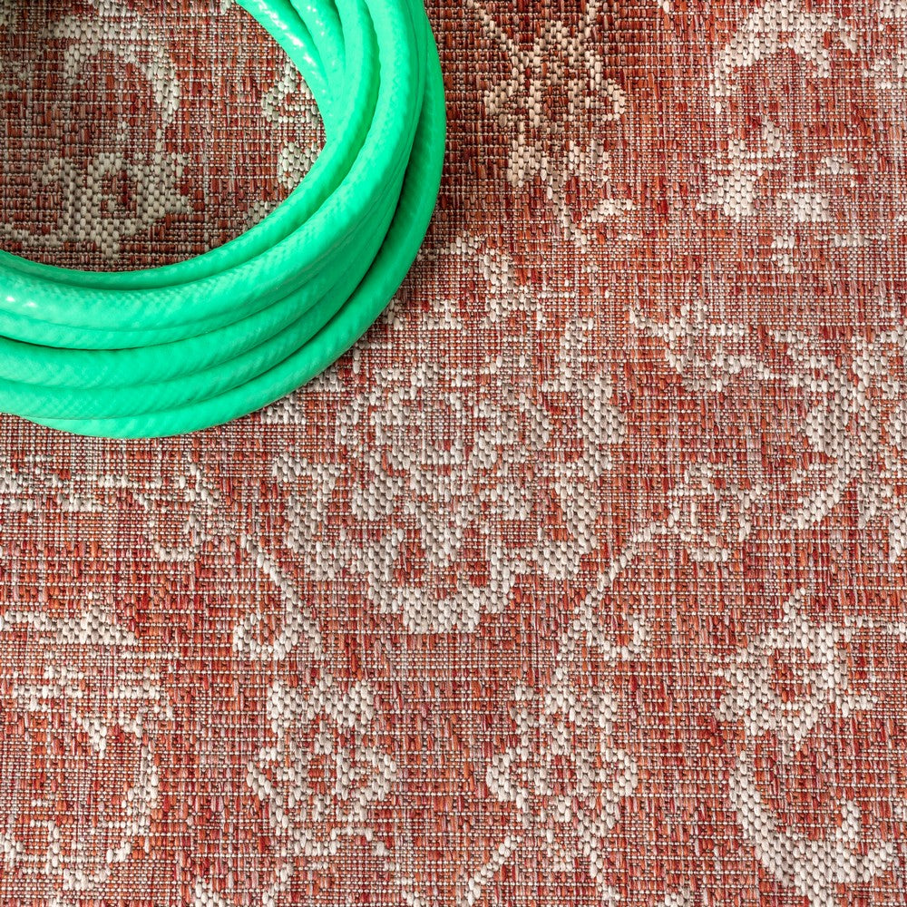 Hart Bohemian Textured Weave Floral Indoor/outdoor Square Rug