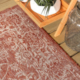 Hart Bohemian Textured Weave Floral Indoor/outdoor Round Rug