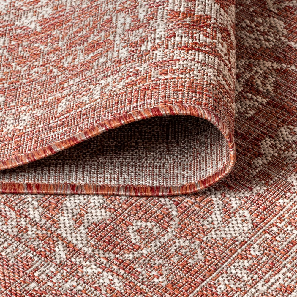 Hart Bohemian Textured Weave Floral Indoor/outdoor Square Rug