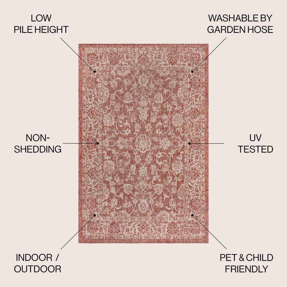 Hart Bohemian Textured Weave Floral Indoor/outdoor Area Rug