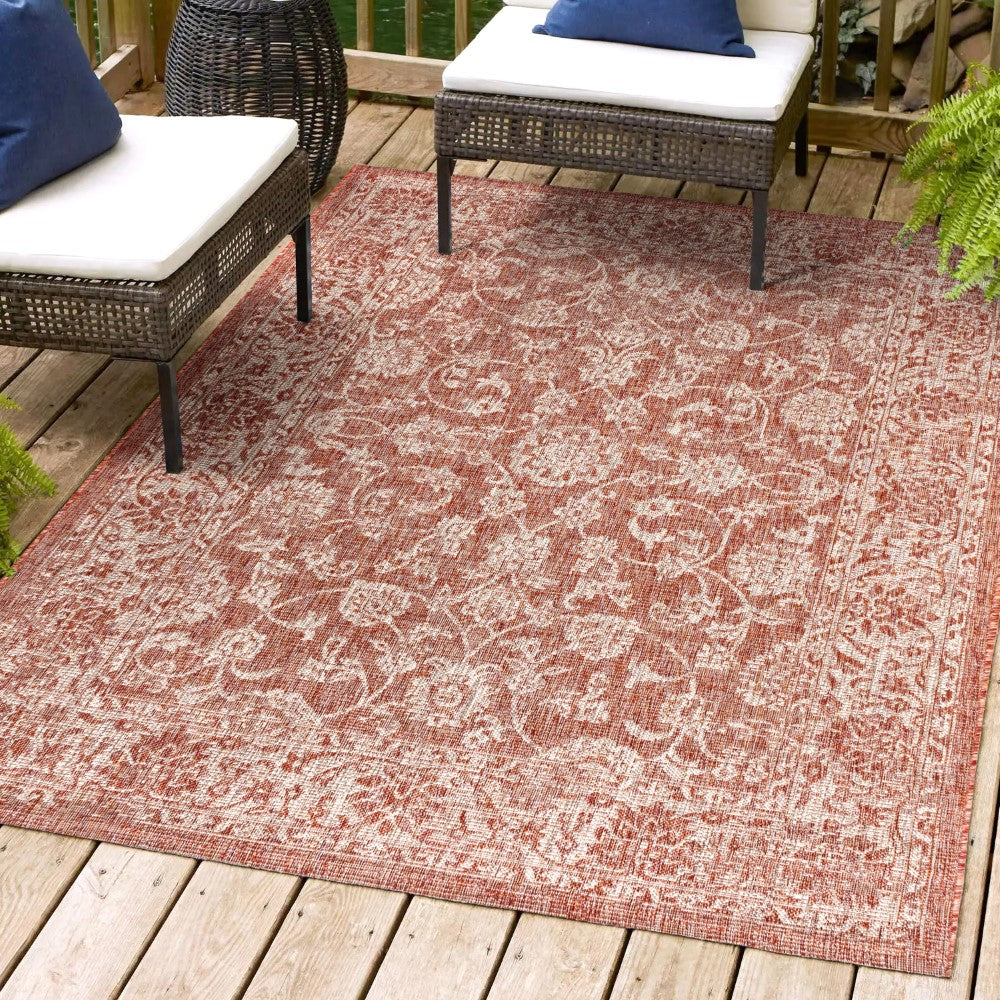 Hart Bohemian Textured Weave Floral Indoor/outdoor Area Rug