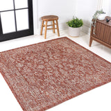 Hart Bohemian Textured Weave Floral Indoor/outdoor Square Rug