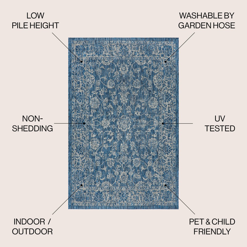 Hart Bohemian Textured Weave Floral Indoor/outdoor Area Rug
