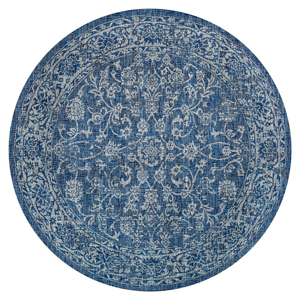 Hart Bohemian Textured Weave Floral Indoor/outdoor Round Rug